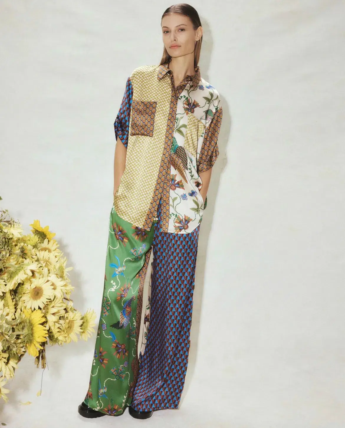 Alemais Birdie Spliced Shirt & Pants Set Multi Print Size 16  - Image 1