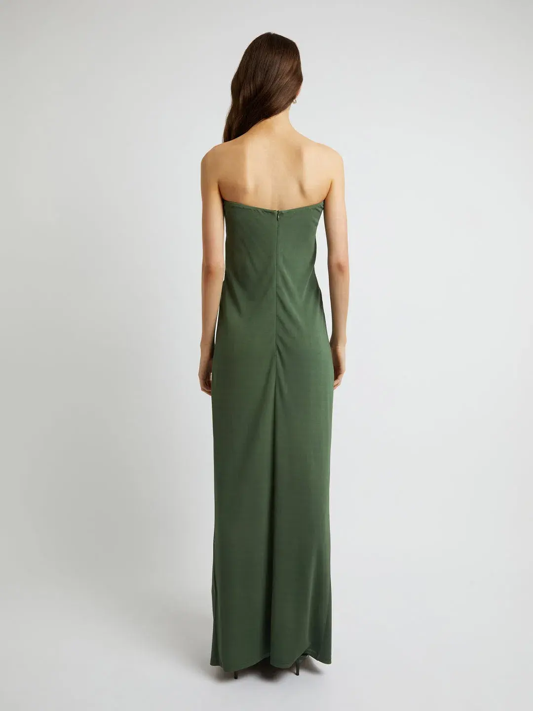 Christopher Esber Arced Palm Strapless Dress Green Size 6 for rent on The Volte - main image