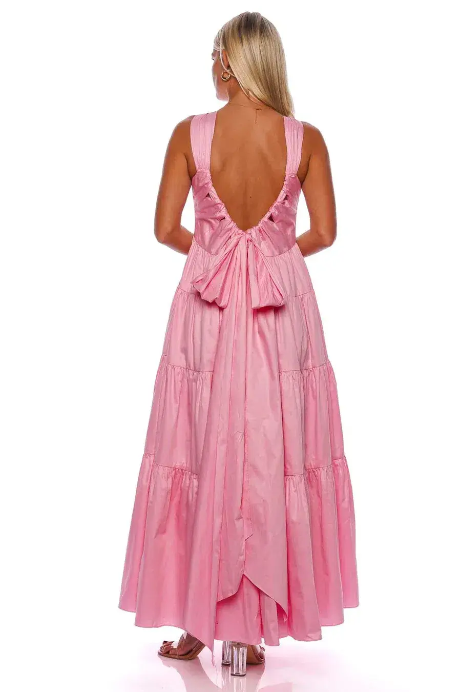 Aje Marguerite Tie Back Maxi Dress Pink Size 14 - Image 2