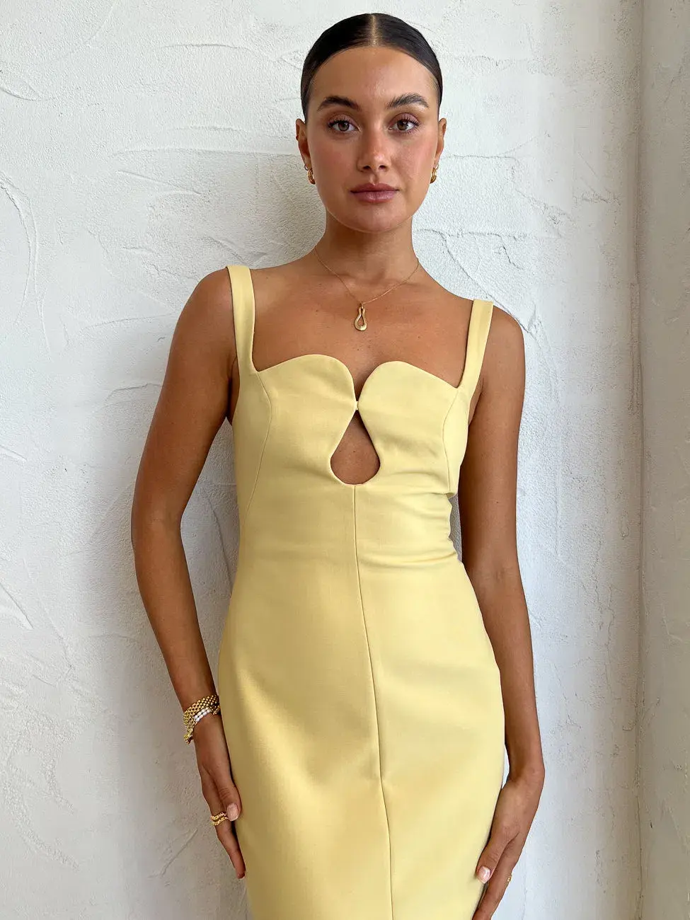 Camilla and Marc Brixton Midi Dress Yellow Size 8 for rent on The Volte - main image