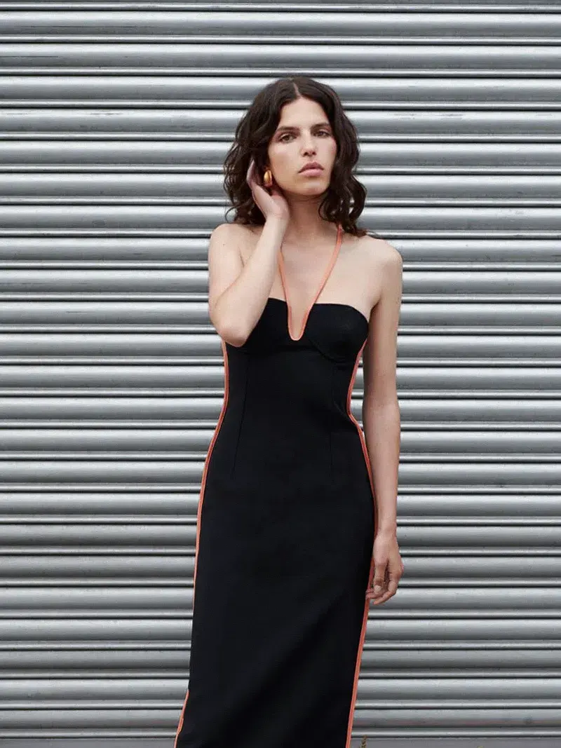 Paris Georgia Nassia Midi Dress Black Size 6 - Image 2