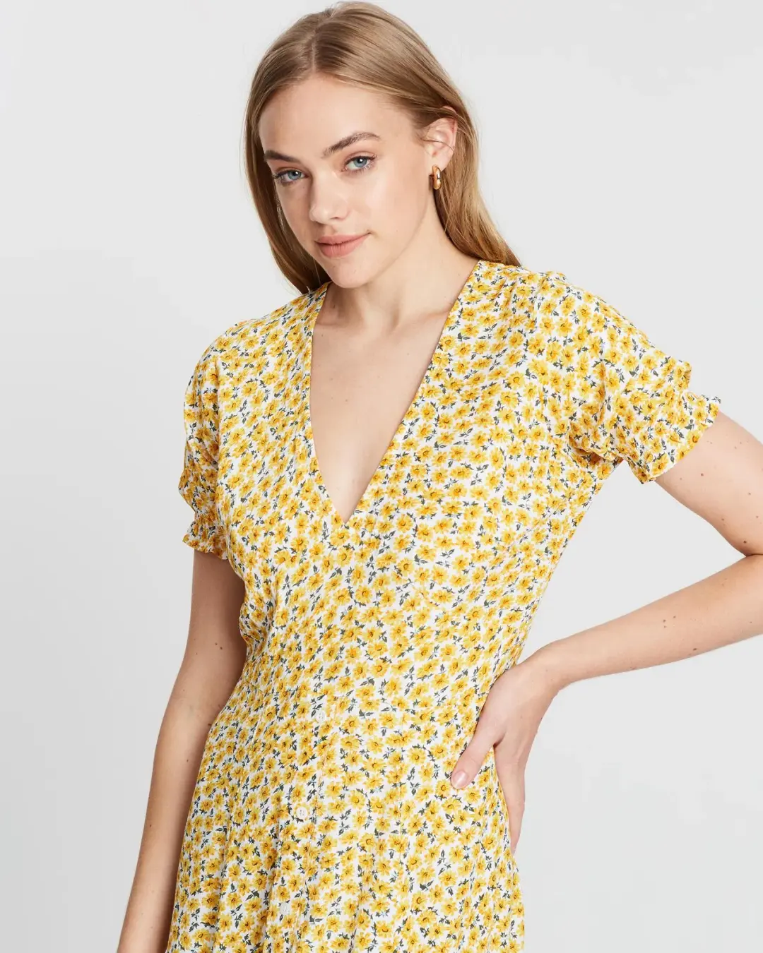 Faithfull the Brand Ari Midi Dress Floral Size 12 for rent on The Volte - main image