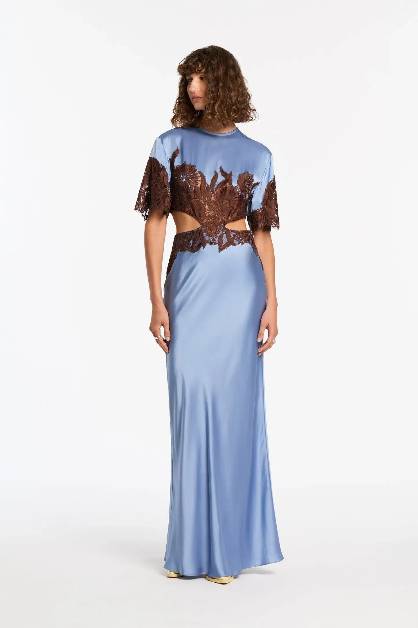 Sir the Label Danseurs Lace Cut Out Gown Blue Size 1/AU 10 - Image 1