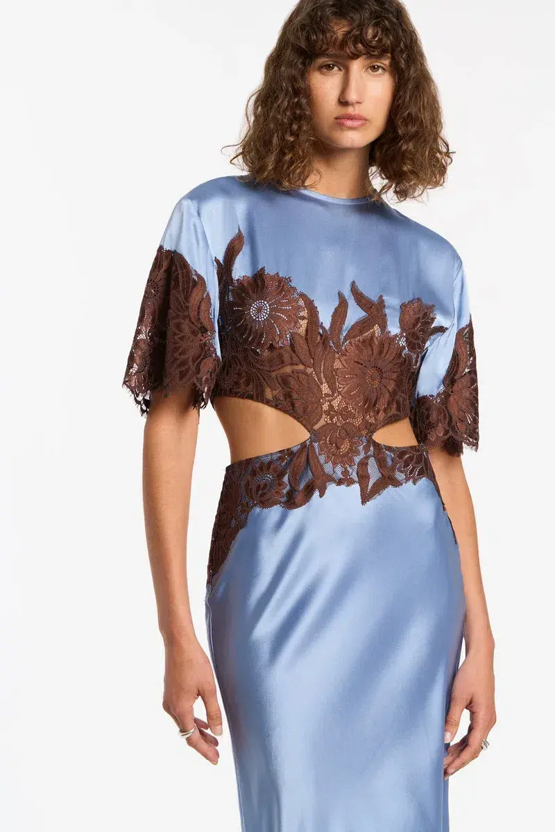 Sir the Label Danseurs Lace Cut Out Gown Blue Size 1/AU 10 - Image 2