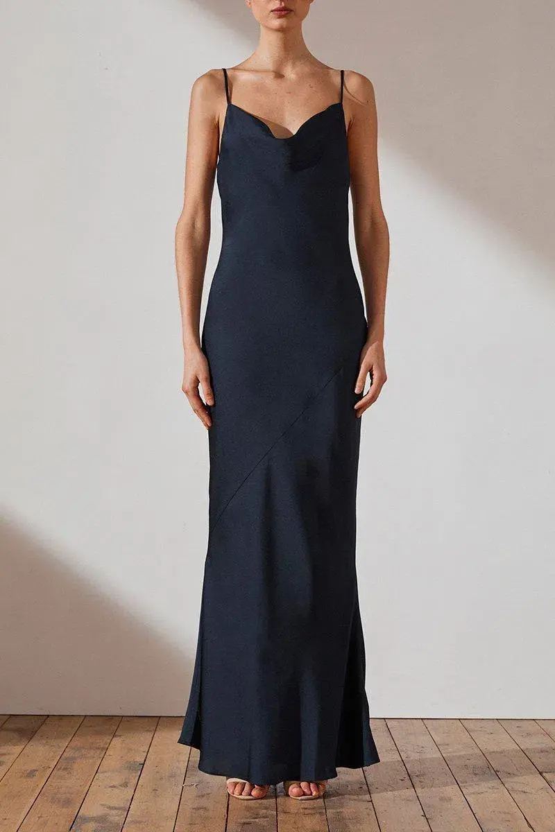 Shona Joy Luxe Bias Cowl Slip Dress Sapphire Size XS/Au 6 - Image 1