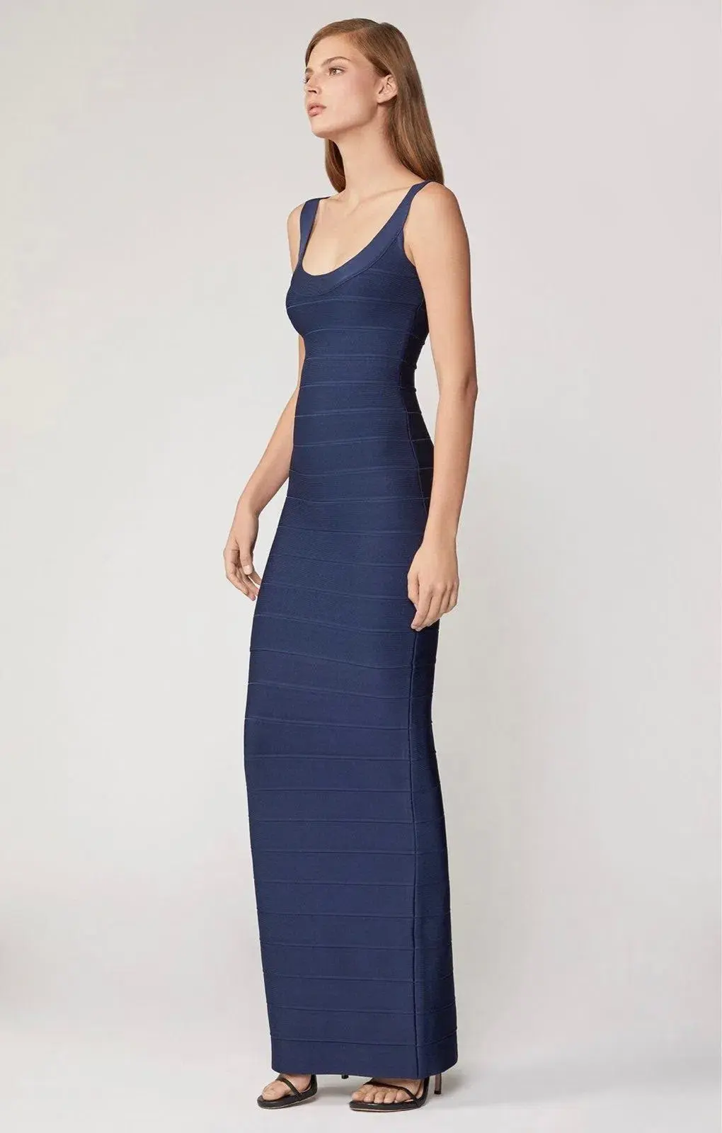 Herve Leger Navy Round Neck Gown Size XXS/AU 4 - Image 2