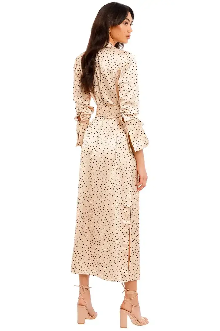 Significant Other Amara Dress Cream Black Polka Print Size 8 - Image 3