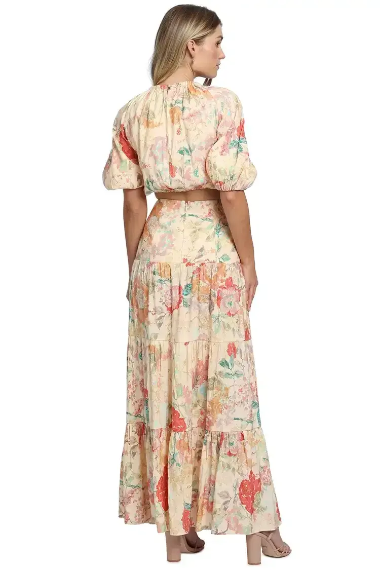 Significant Other Salvador Top and Skirt Set Picnic Peonies Multi Print Size 10 - Image 3