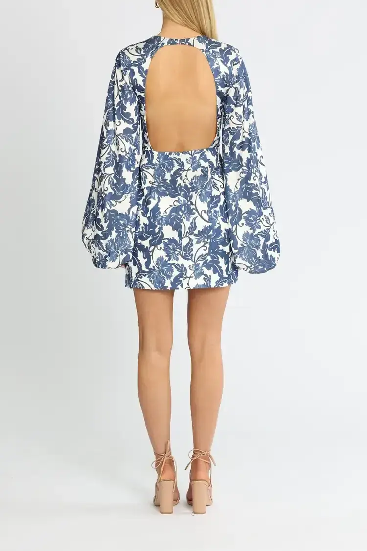 Significant Other Holly Mini Dress Blue Print Size 14 - Image 3