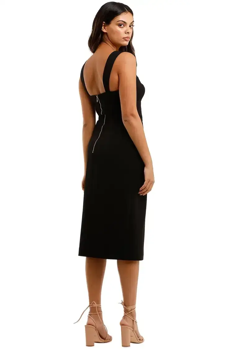 Rebecca Vallance Celeste Tie Midi Dress Black and White Size 14 - Image 3