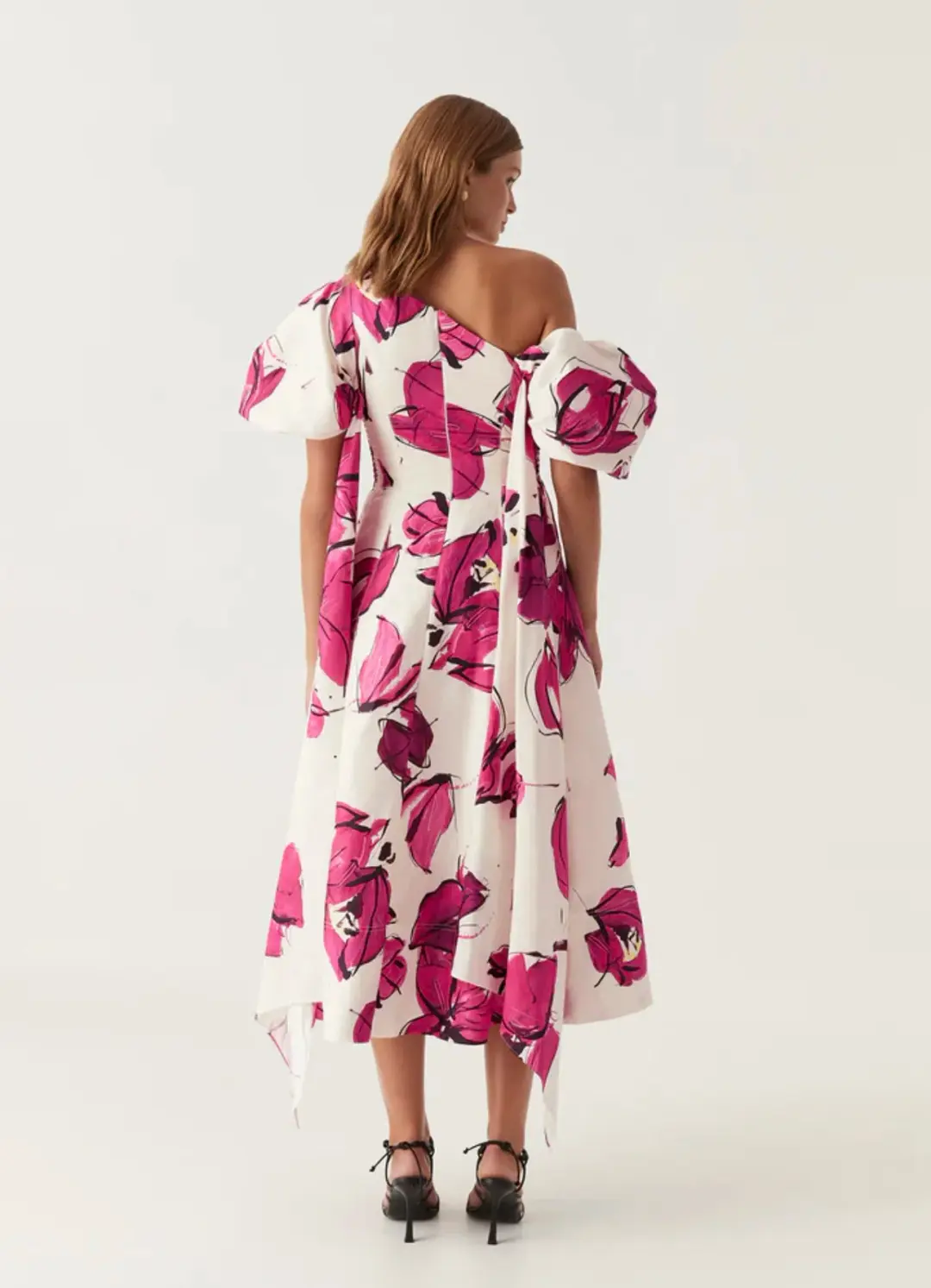 Aje Arista Tulip Sleeve Midi Dress Floral Size 16 for rent on The Volte - main image
