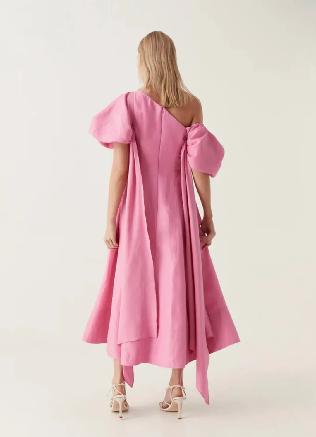 Aje Arista Tulip Sleeve Midi Dress pink Size 16 for rent on The Volte - main image
