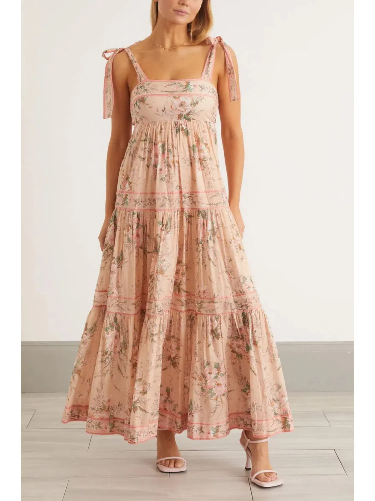  Zimmermann Moonshine Tie Shoulder Maxi Dress Floral Size 3 / AU 14 - Image 1