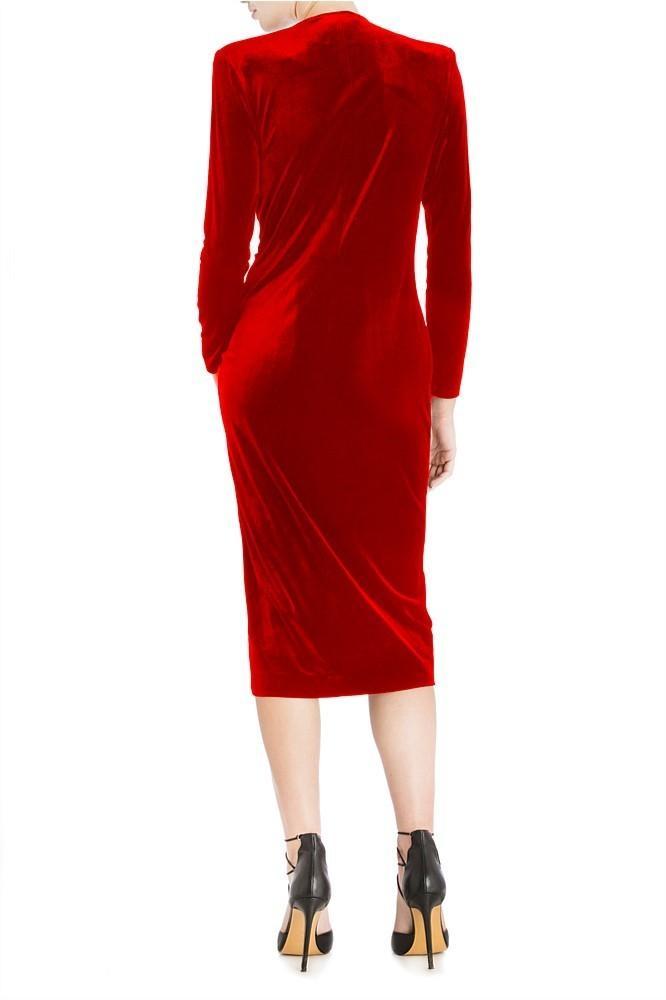 Carla Zampatti Flame Velvet Dress Red Size 8 for rent on The Volte - main image