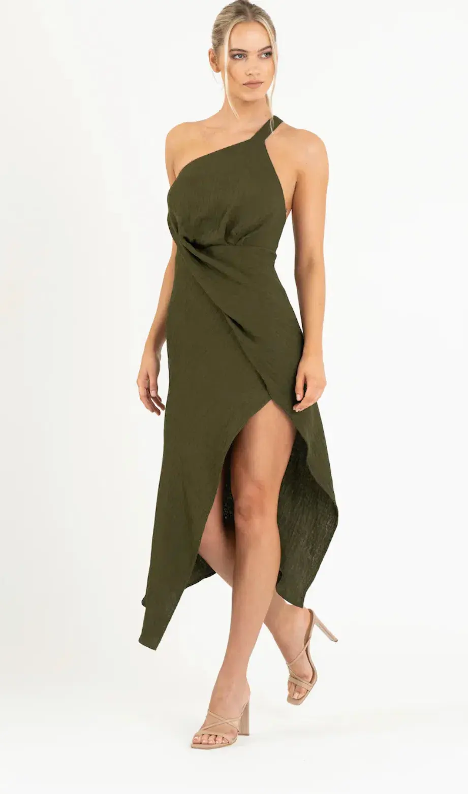 One Fell Swoop Harlequin Dress In Olive Line Size 10 - Image 3