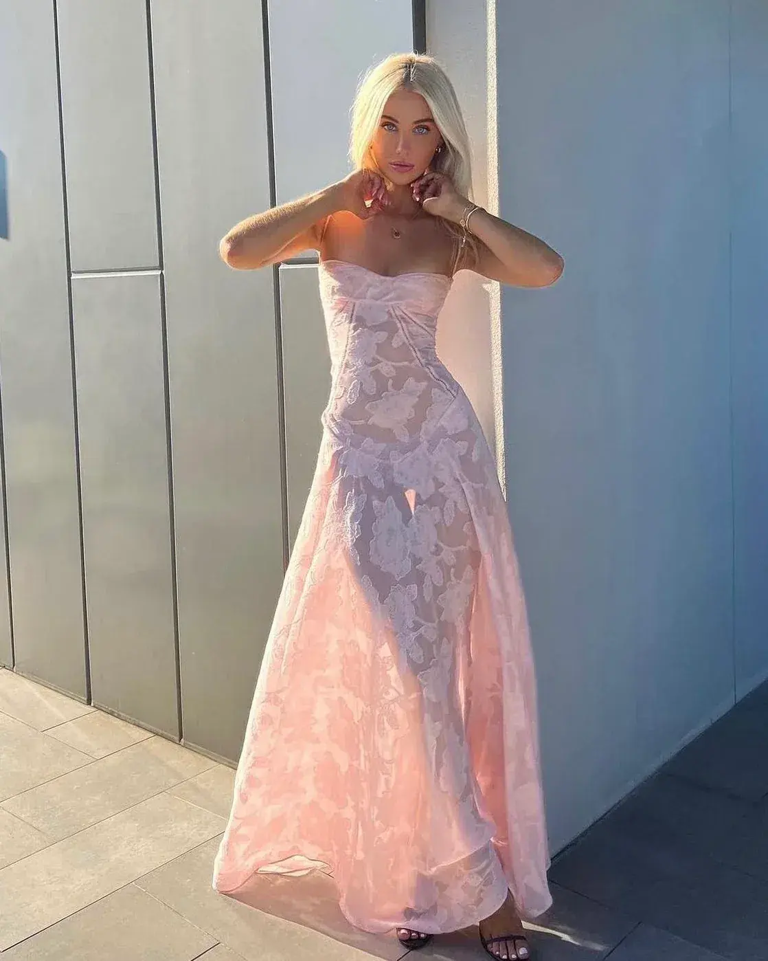 House Of CB Seren Dress Soft Pink Size  Xs/6 - Image 1