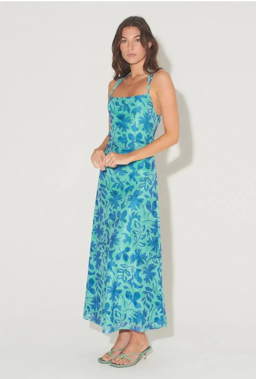 Hansen and Gretel Odessa Dress Aqua Leaf Size 6  - Image 2