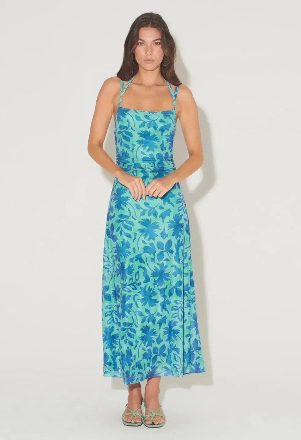 Hansen and Gretel Odessa Dress Aqua Leaf Size 6  - Image 4