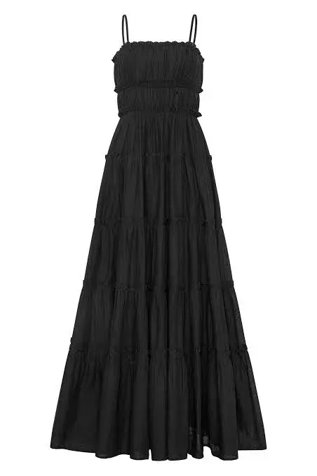 Aje Luna Tiered Maxi Dress Black Size 6 - Image 5