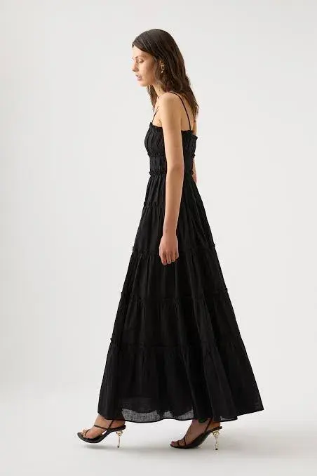 Aje Luna Tiered Maxi Dress Black Size 6 - Image 4