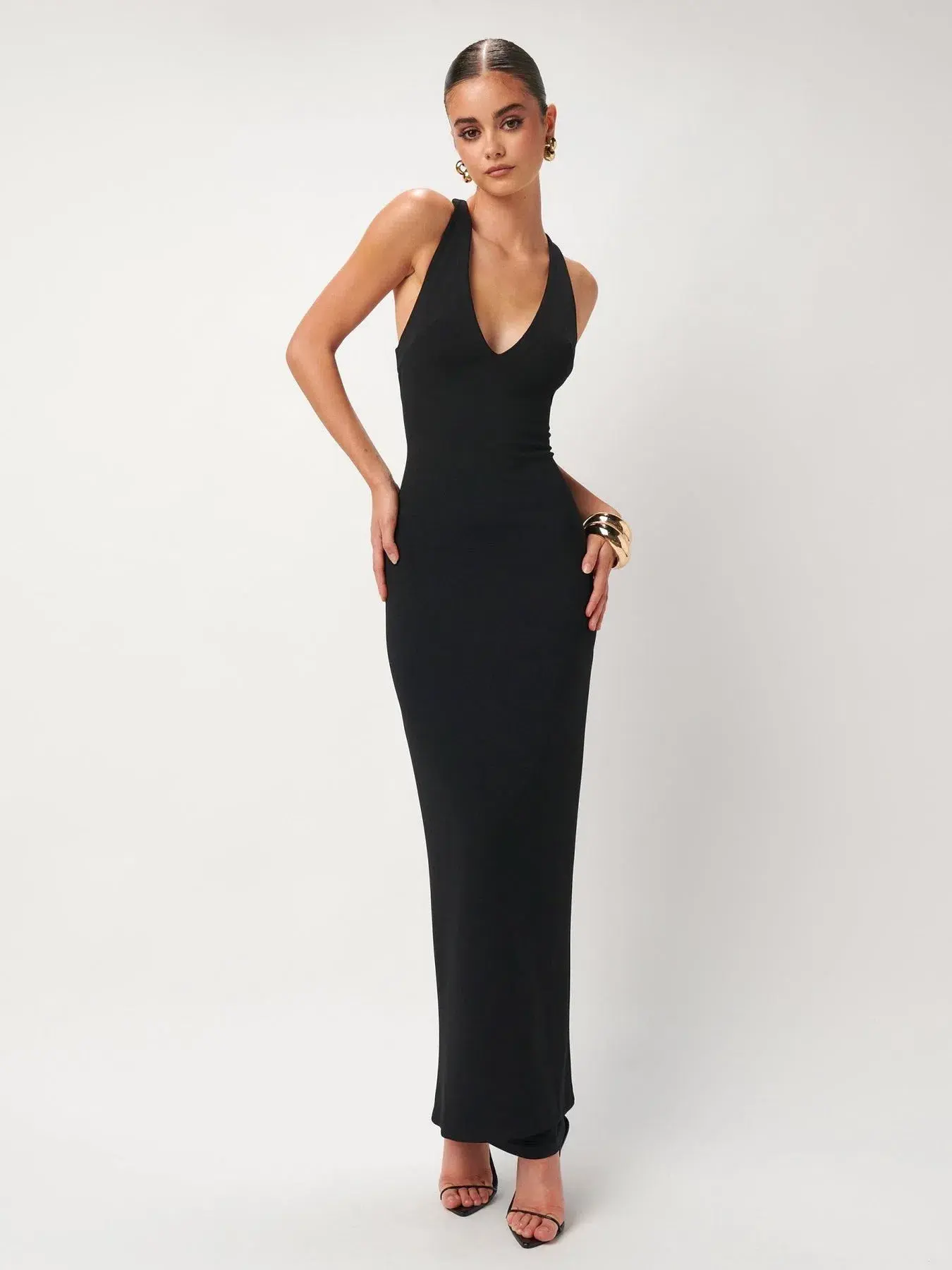 Effie Kats Eiza Gown Black Size 8 - Image 1