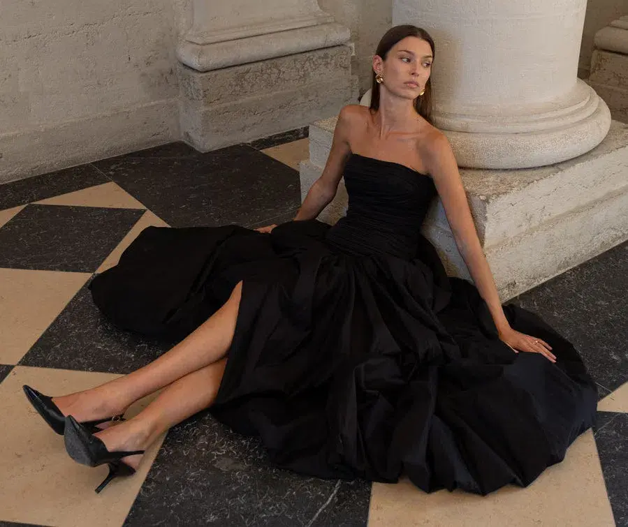 Aje Violette Bubble Hem Dress Black Size 16 - Image 5