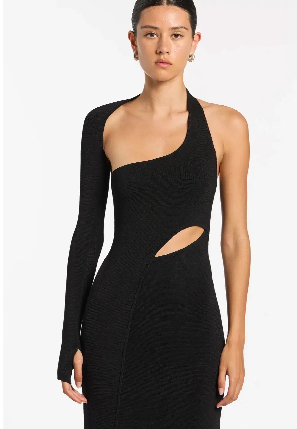 Sir the Label Manifesto Sleeve Midi Dress Black Size 10 - Image 2