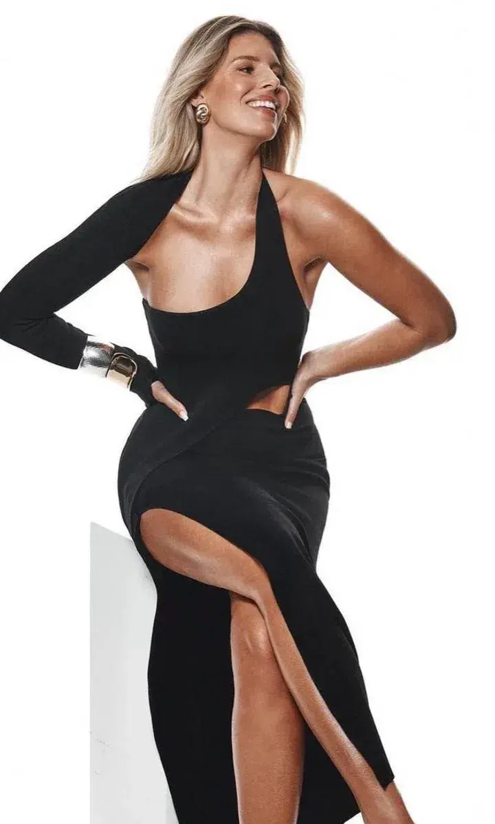 Sir the Label Manifesto Sleeve Midi Dress Black Size 10 for rent on The Volte - main image