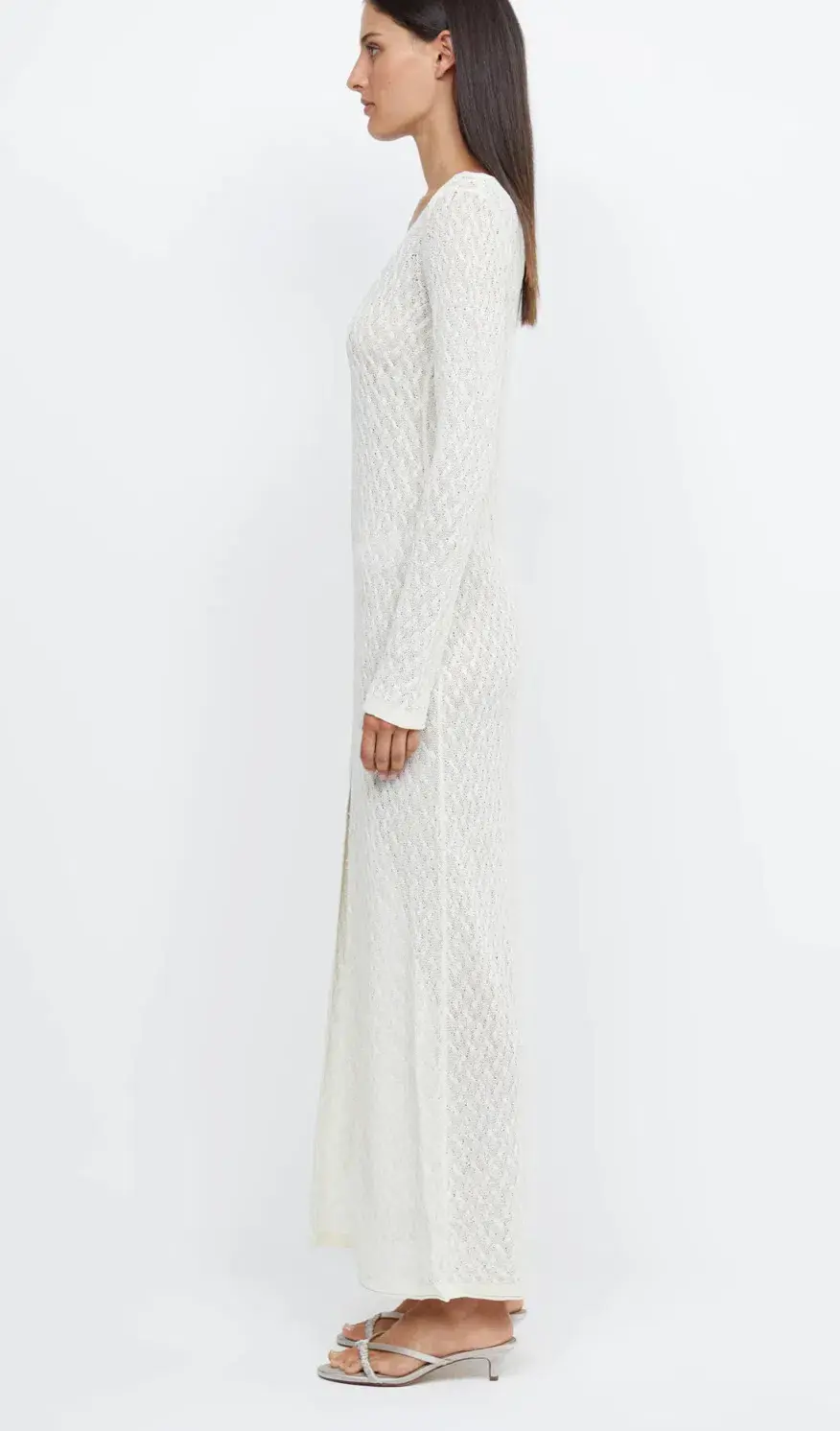 Bec & Bridge Sammy Key Knit Long Sleeve Maxi Dress Ivory Size S / AU 8 - Image 5