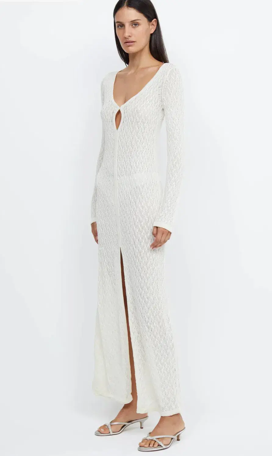 Bec & Bridge Sammy Key Knit Long Sleeve Maxi Dress Ivory Size S / AU 8 - Image 2
