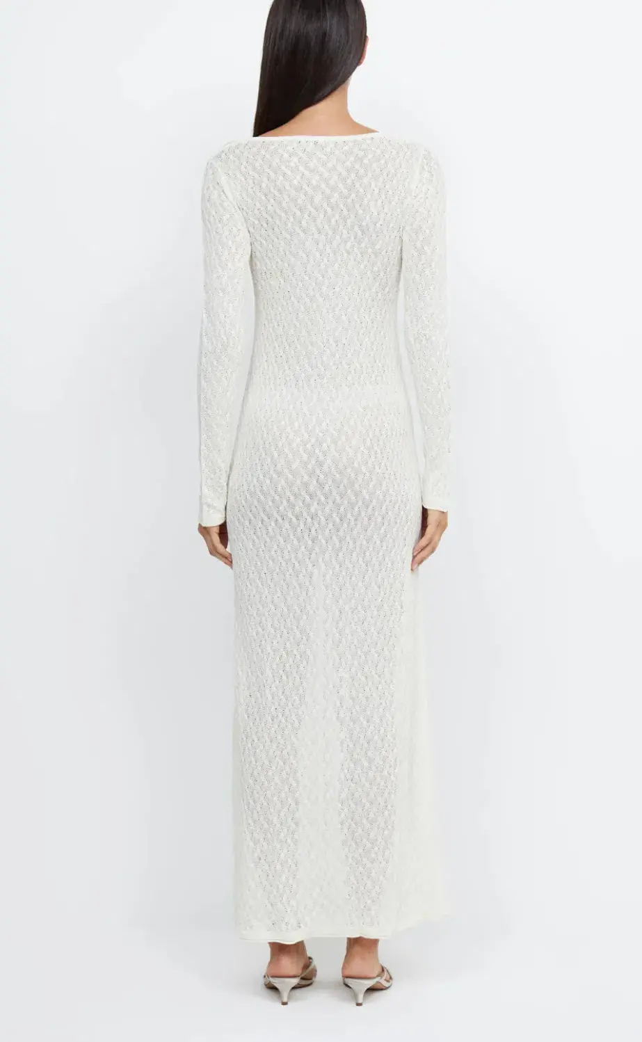 Bec & Bridge Sammy Key Knit Long Sleeve Maxi Dress Ivory Size S / AU 8 - Image 3