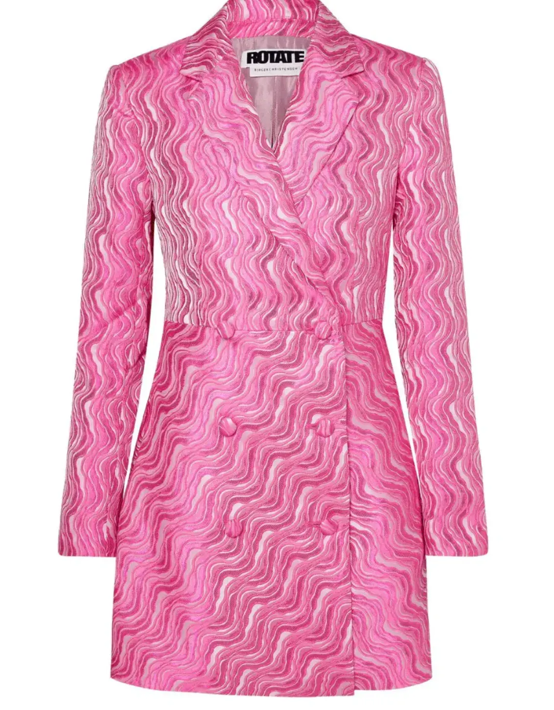 Rotate By Birger Christensen No. 23 Jacquard Blazer Mini Dress in Bubblegum Pink Size 12 - Image 4