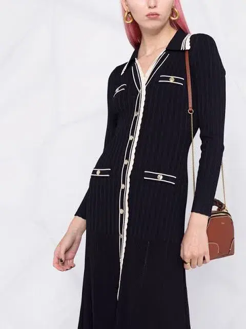Sandro Paris Alexandrine Ribbed Knit Shirtdress Size 40 / AU 10 - Image 5