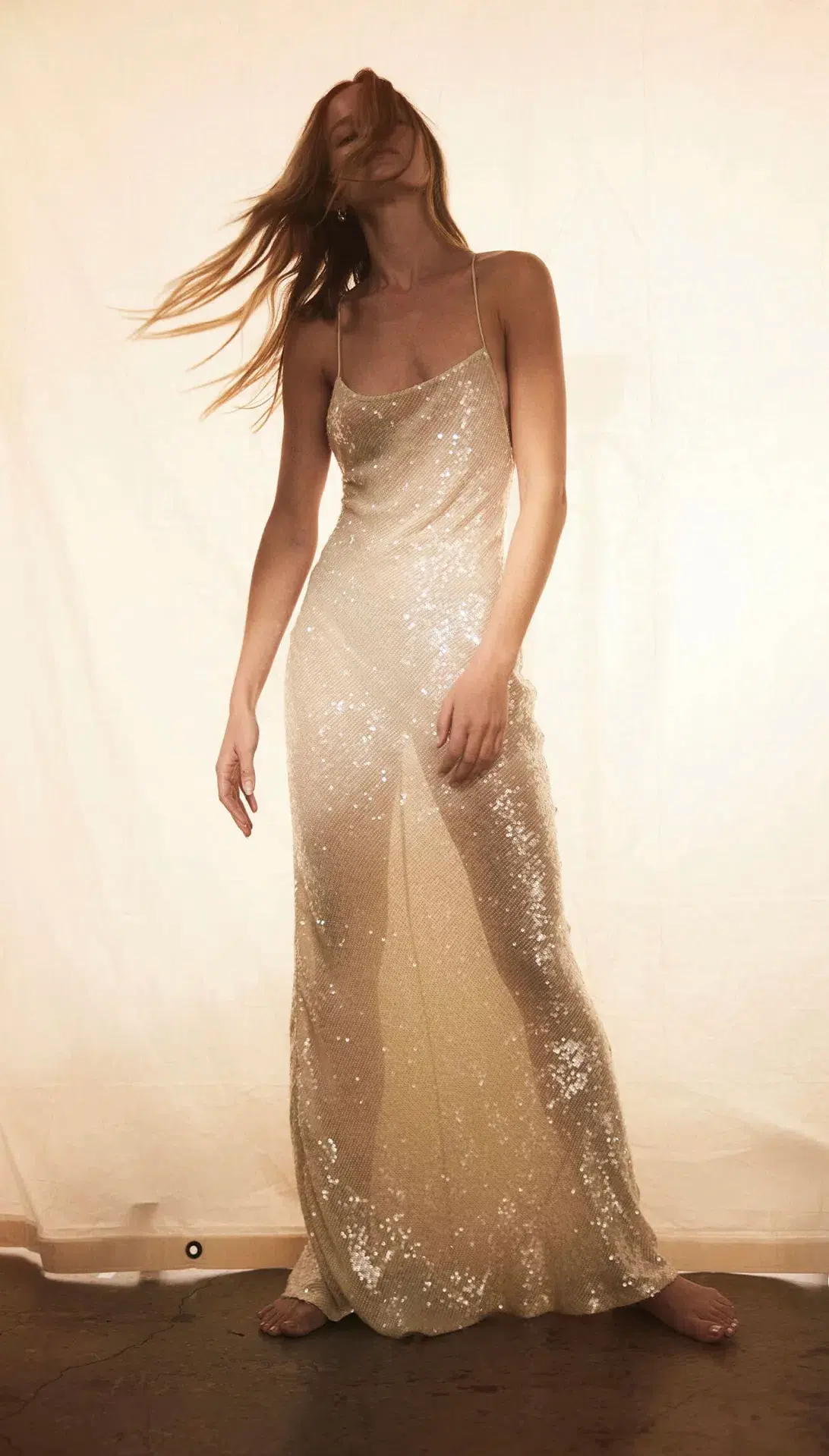 Rat & Boa Olympia Sequin Maxi Dress Ivory Size XS / AU 6 - Image 5