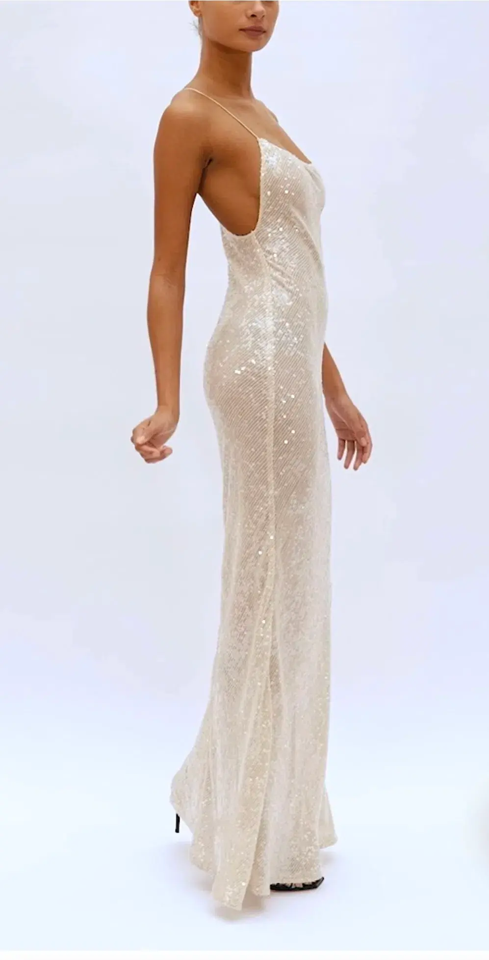 Rat & Boa Olympia Sequin Maxi Dress Ivory Size XS / AU 6 - Image 2
