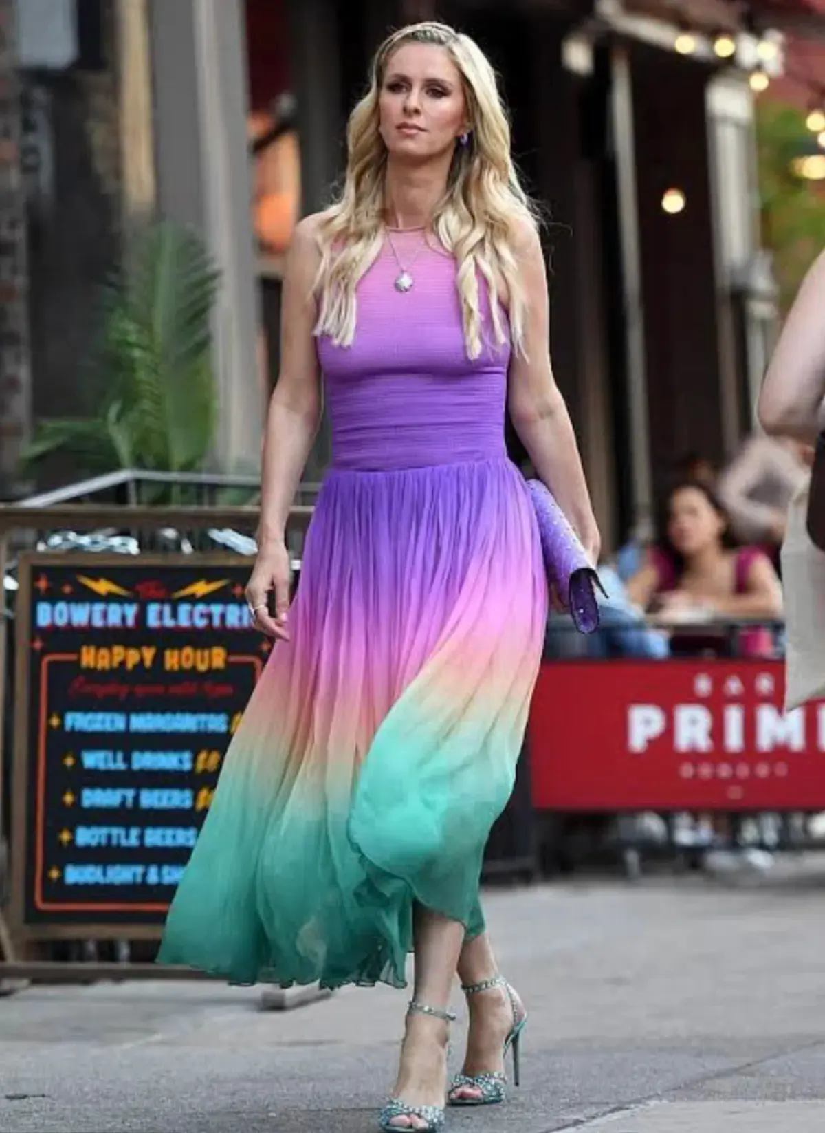 Zimmermann Cira Shirred Midi Dress Green Purple Ombre Size 1 / AU 10 - Image 4