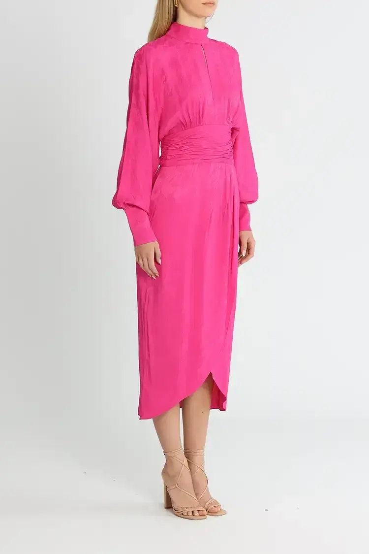 Rebecca Vallance Theresa Midi Dress Fuschia Pink Size 16 - Image 2