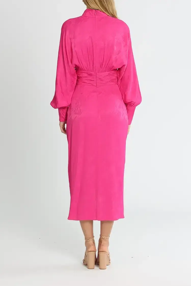 Rebecca Vallance Theresa Midi Dress Fuschia Pink Size 16 - Image 3