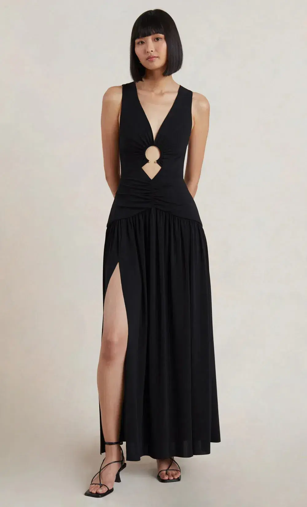 Bec & Bridge Lindsey V Maxi Dress Black Size 6 - Image 5
