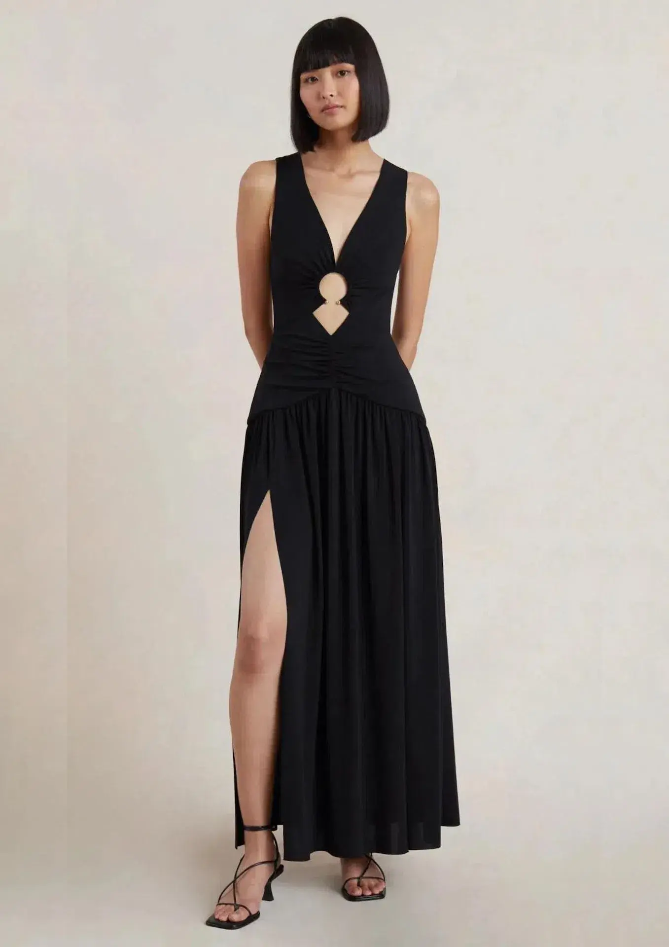 Bec & Bridge Lindsey V Maxi Dress Black Size 6 - Image 1