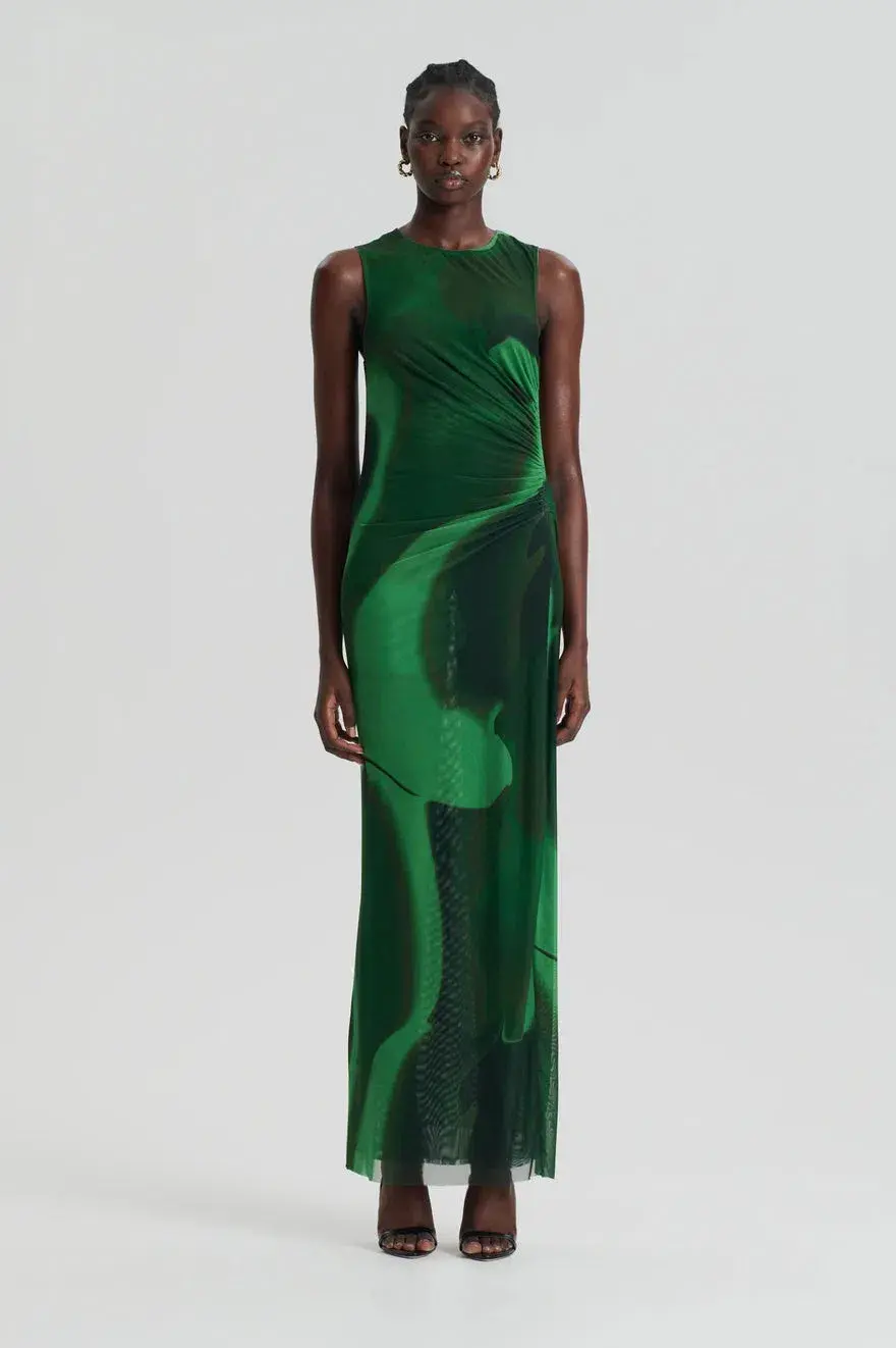 Scanlan Theodore Italian Watercolour Dress Green Print Size 14 - Image 2