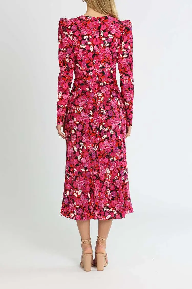 Rebecca Vallance Bramble Midi Fuschia Pink Print Size 12 for rent on The Volte - main image