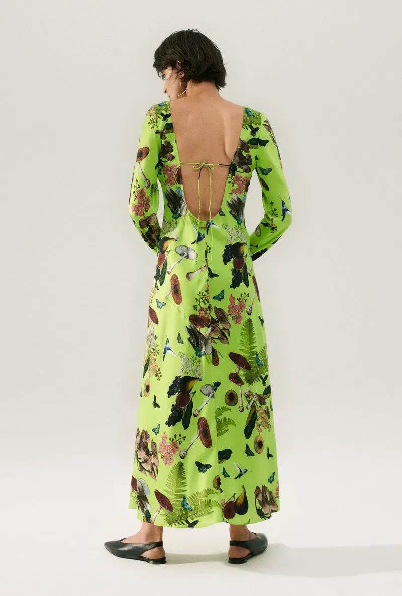 Silk Laundry Sienna Dress Magic Mushroom Fern Size XS/ 6 - Image 2