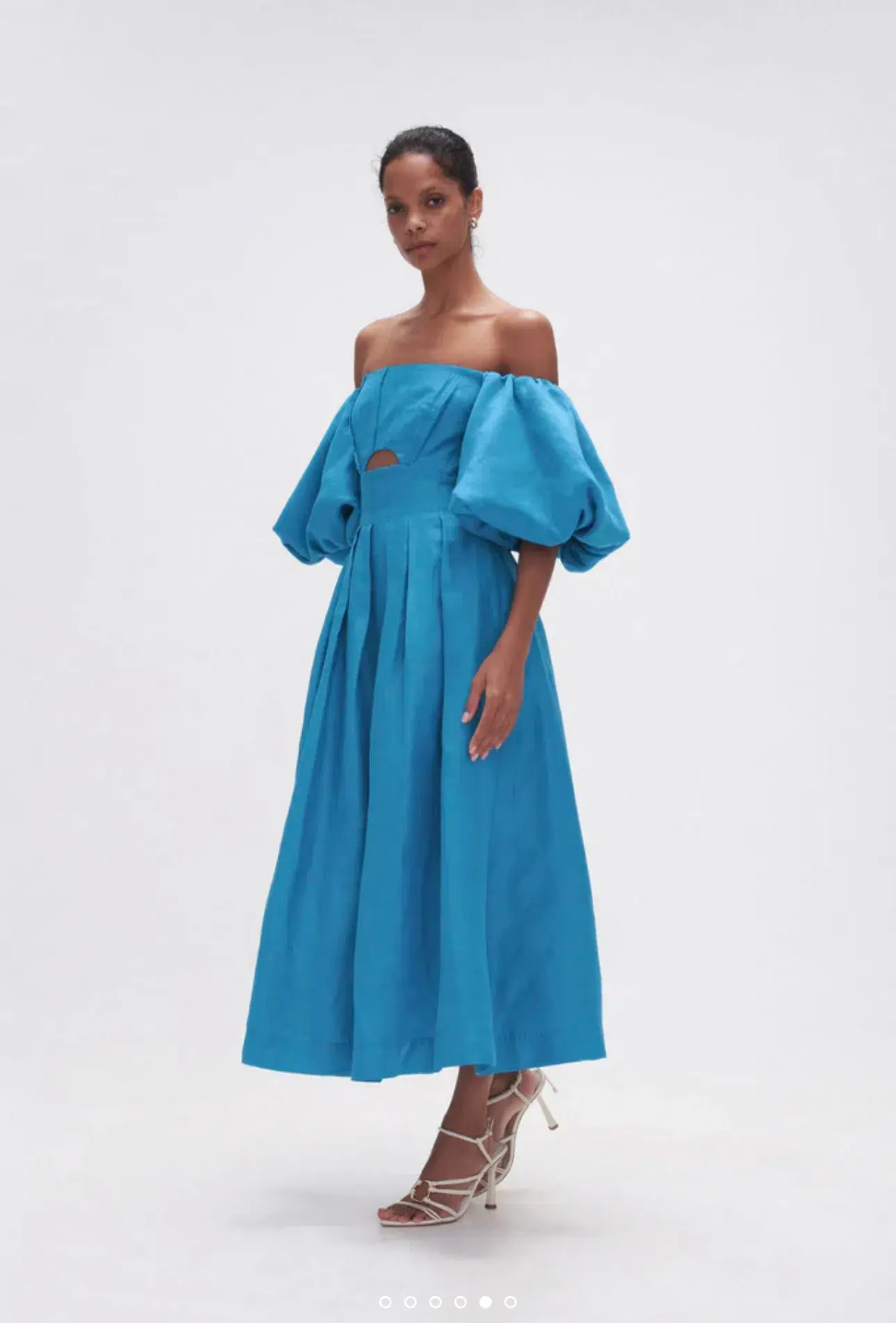 Aje Eugenie Off Shoulder Midi Dress Blue Size 14 - Image 2