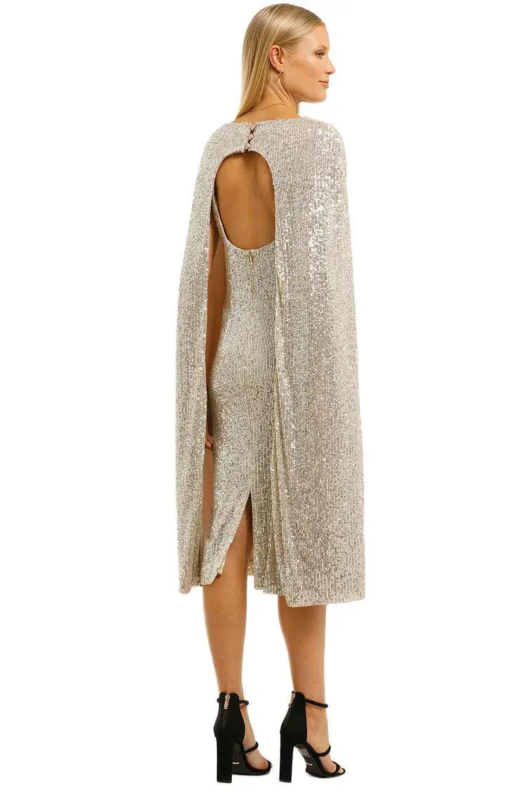 Trelise Cooper This Changes Everything Dress Champagne Sequins Beige Silver Size 12 - Image 3