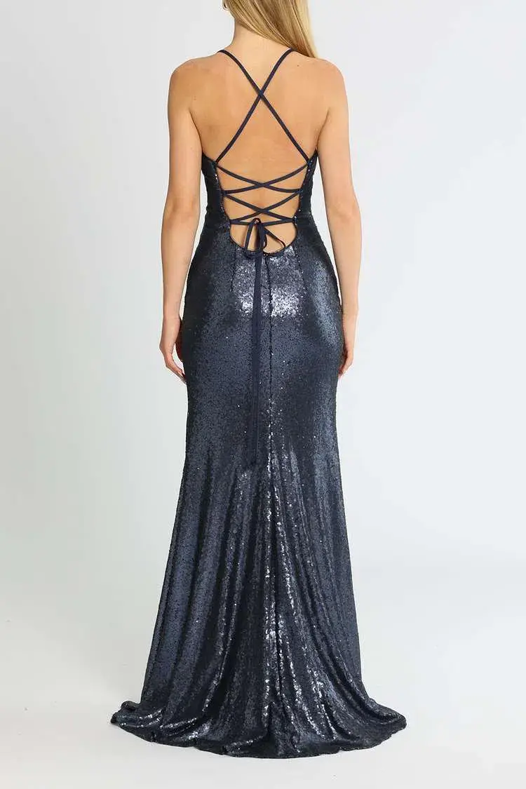Tania Olsen India Gown Navy Size 6 - Image 3
