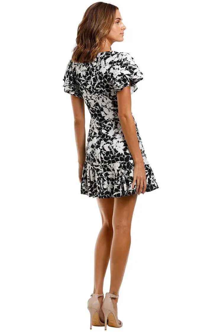 Talulah The Idol Mini Dress Camille Floral Black and White Size 8 - Image 3