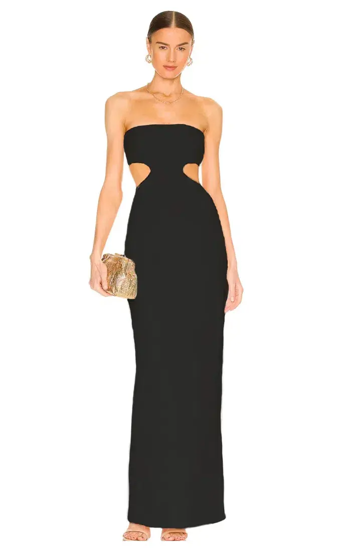 Natalie Rolt Carmen Gown Black Size 8 - Image 1
