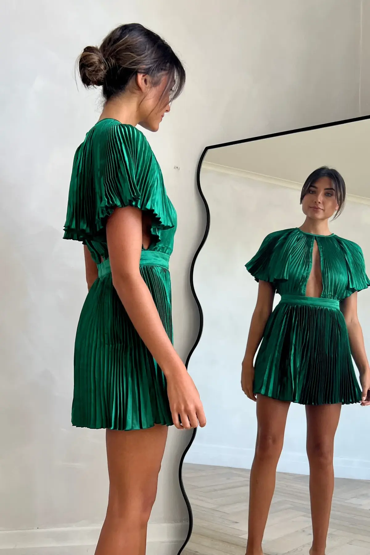 L'idee Theatre Mini Dress in Green Size 8 - Image 2