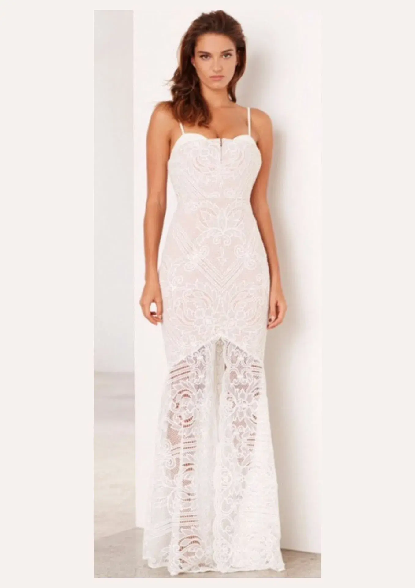 Sheike Lunar Lace Maxi Dress Ivory Size 12 - Image 1